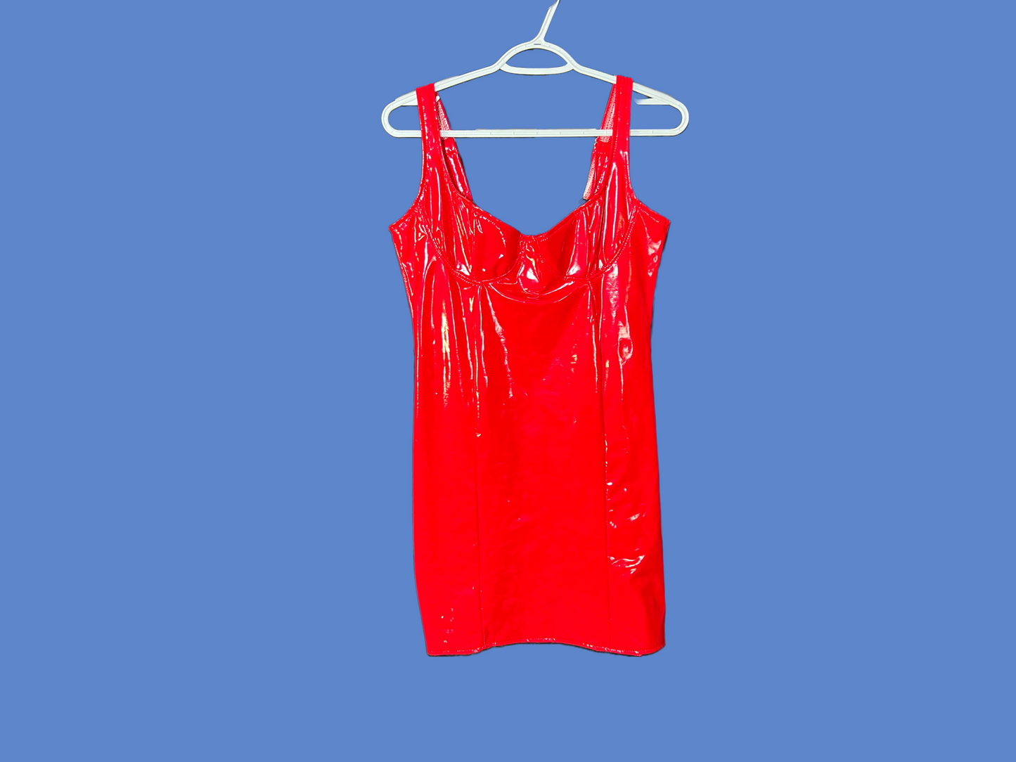 Latex Style Shiny Red Bodycon