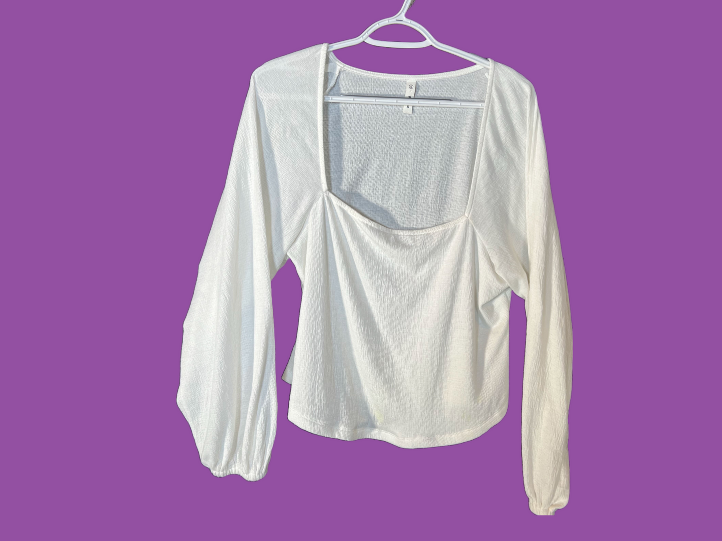Puffy Sleeve Square Neckline Blouse
