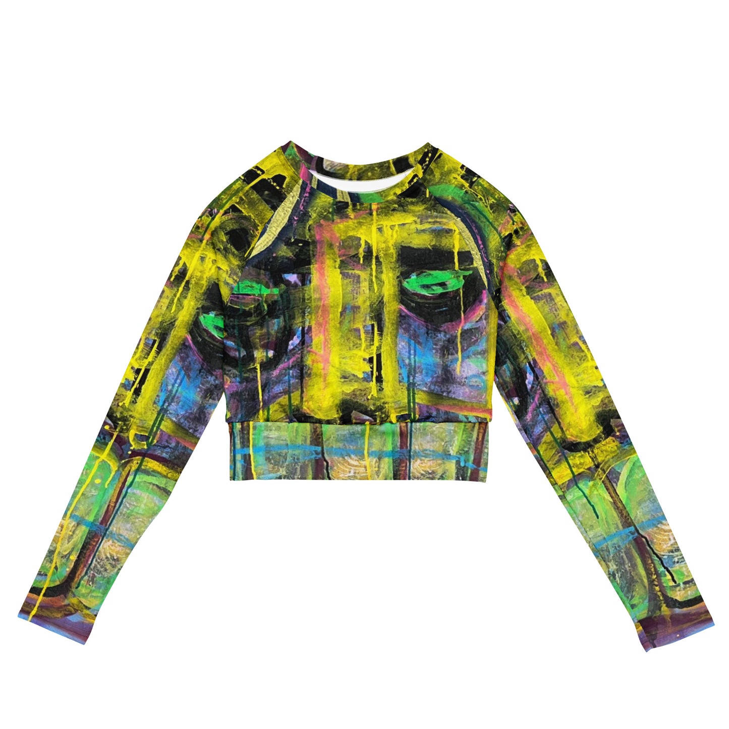 Recycled long-sleeve crop top