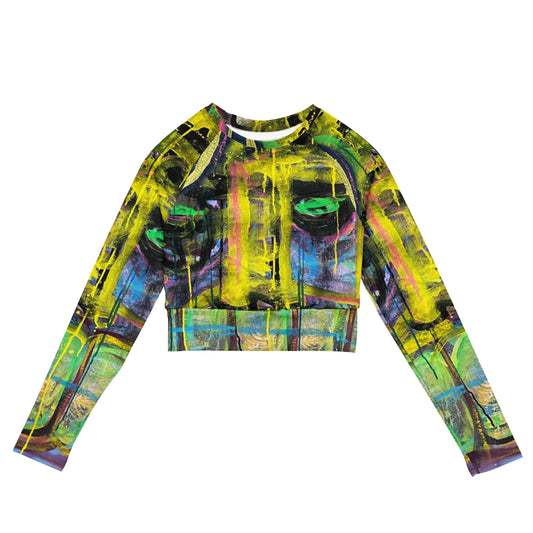 Recycled long-sleeve crop top